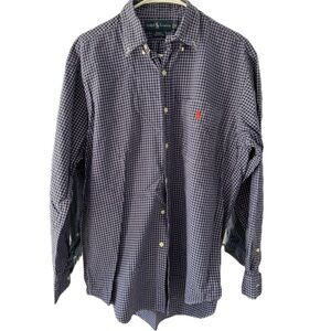 Ralph Lauren Navy and White Checkered Shirt